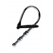 Серебристый уретральный плаг-бусины TOYFA Metal с мягким фиксириющим кольцом - ToyFa - купить с доставкой в Хабаровске