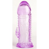 Фиолетовая гелевая насадка с шипами - 13 см. - Toyfa Basic - в Хабаровске купить с доставкой