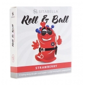 Стимулирующий презерватив-насадка Roll   Ball Strawberry - Sitabella - купить с доставкой в Хабаровске
