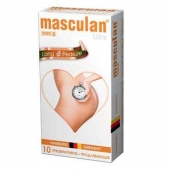 Розовые презервативы Masculan Ultra Long Pleasure с колечками, пупырышками и продлевающим эффектом - 10 шт. - Masculan - купить с доставкой в Хабаровске
