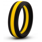 Черно-желтое силиконовое эрекционное кольцо Silicone Go Pro Cock Ring - Blush Novelties - в Хабаровске купить с доставкой