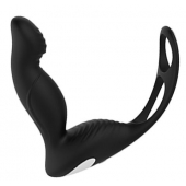 Черный вибромассажер простаты P-PLEASER W ERECTION ENHANCE - Dream Toys - в Хабаровске купить с доставкой
