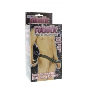 Мужской фаллопротез с вибрацией ROBOTIC MALE STRAP-ON BLACK - 17 см. - Seven Creations - купить с доставкой в Хабаровске