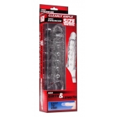 Прозразная закрытая насадка на пенис с поддержкой мошонки Clearly Ample Penis Enhancer - 22 см. - XR Brands - в Хабаровске купить с доставкой
