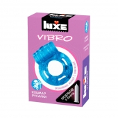 Голубое эрекционное виброкольцо Luxe VIBRO  Кошмар русалки  + презерватив - Luxe - в Хабаровске купить с доставкой