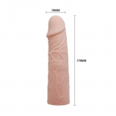 Закрытая телесная насадка-фаллос - 17 см. - Sex Expert - в Хабаровске купить с доставкой