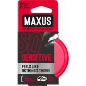 Ультратонкие презервативы в железном кейсе MAXUS Sensitive - 3 шт. - Maxus - купить с доставкой в Хабаровске