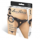 Черные плюшевые трусики для страпона - Lux Fetish - купить с доставкой в Хабаровске