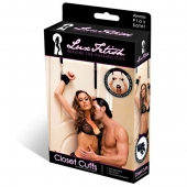 Черные фиксаторы с креплением к двери - Lux Fetish - купить с доставкой в Хабаровске