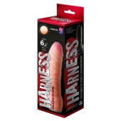 Телесная изогнутая насадка на Harness с коннектором BLACK LINE - 17 см. - LOVETOY (А-Полимер) - купить с доставкой в Хабаровске