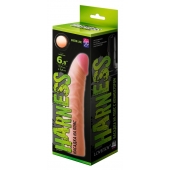 Телесная изогнутая насадка на Harness с коннектором GREEN LINE - 18 см. - LOVETOY (А-Полимер) - купить с доставкой в Хабаровске