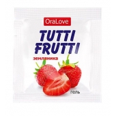 Пробник гель-смазки Tutti-frutti с земляничным вкусом - 4 гр. - Биоритм - купить с доставкой в Хабаровске