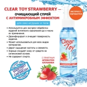 Очищающий спрей для игрушек CLEAR TOY Strawberry - 100 мл. - Биоритм - купить с доставкой в Хабаровске