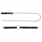 Черный поводок и чокер с кольцом Rada - Rebelts - купить с доставкой в Хабаровске