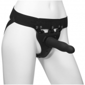 Черный полый вибрострапон Body Extensions BE Aroused - 17,78 см. - Doc Johnson - купить с доставкой в Хабаровске