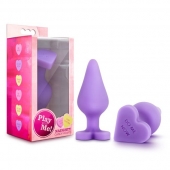Фиолетовая анальная пробка Naughty Candy Heart Do Me Now - 8,9 см. - Blush Novelties - купить с доставкой в Хабаровске