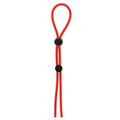 Красное лассо на пенис с двумя бусинами STRETCHY LASSO CAGE - Dream Toys - в Хабаровске купить с доставкой