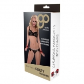 Красно-чёрные наручники на металлической цепочке - Blush Novelties - купить с доставкой в Хабаровске