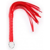 Красная плеть с рукоятью в оплетке - 28 см. - Notabu - купить с доставкой в Хабаровске