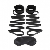 Чёрные манжеты для фиксации на кровати Bondage Bed Strap - Lux Fetish - купить с доставкой в Хабаровске