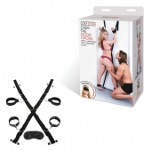Чёрный набор для фиксации у двери - Lux Fetish - купить с доставкой в Хабаровске