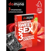 Презервативы для орального секса DOMINO Sweet Sex с ароматом клубничного коктейля  - 3 шт. - Domino - купить с доставкой в Хабаровске
