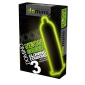 Презервативы DOMINO Neon Green со светящимся в темноте кончиком - 3 шт. - Domino - купить с доставкой в Хабаровске