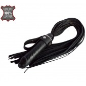 Черная плеть  Ковбой  с ручкой-фаллосом - 55 см. - Sitabella - купить с доставкой в Хабаровске