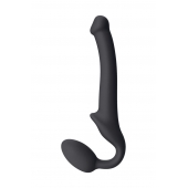 Черный безремневой страпон Silicone Bendable Strap-On S - Strap-on-me - купить с доставкой в Хабаровске