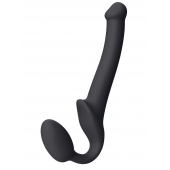 Черный безремневой страпон Silicone Bendable Strap-On S - Strap-on-me - купить с доставкой в Хабаровске