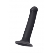 Черный фаллос на присоске Silicone Bendable Dildo M - 18 см. - Strap-on-me - купить с доставкой в Хабаровске