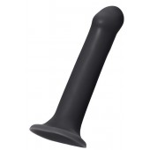 Черный фаллос на присоске Silicone Bendable Dildo L - 19 см. - Strap-on-me - купить с доставкой в Хабаровске