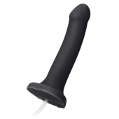 Черный фаллос с имитацией эякуляции Silicon Cum Dildo L - 19,6 см. - Strap-on-me - купить с доставкой в Хабаровске