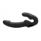 Черный безремневой страпон Urge Silicone Strap On с пультом ДУ - 24 см. - XR Brands - купить с доставкой в Хабаровске