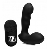 Черный стимулятор простаты Alpha-Pro 7X P-Milker Silicone Prostate Stimulator with Milking Bead - XR Brands - в Хабаровске купить с доставкой