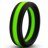 Черно-зеленое эрекционное кольцо Silicone Go Pro Cock Ring - Blush Novelties - в Хабаровске купить с доставкой
