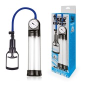 Прозрачная вакуумная помпа Sex Expert с манометром - Sex Expert - в Хабаровске купить с доставкой