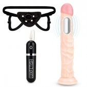 Регулируемые трусики с вибрирующей насадкой - 21 см. - Lux Fetish - купить с доставкой в Хабаровске