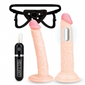 Регулируемые трусики с 2 насадками - 16 и 15 см. - Lux Fetish - купить с доставкой в Хабаровске