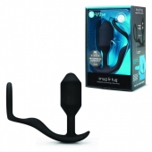 Черное эрекционное кольцо с анальным плагом Snug   Tug - b-Vibe - в Хабаровске купить с доставкой