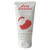 Лубрикант на водной основе с ароматом малины Love Protection Strawberry - 50 мл. - Lola Games - купить с доставкой в Хабаровске