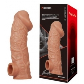 Телесная насадка на фаллос с фиксацией мошонки EXTREME SLEEVE - 15,6 см. - KOKOS - в Хабаровске купить с доставкой
