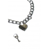 Серебристый ошейник Embrace с ключиком - Lola Games - купить с доставкой в Хабаровске