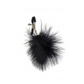 Зажимы на соски с черным пухом Euphoric - Lola Games - купить с доставкой в Хабаровске