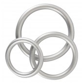 Набор из 3 эрекционных колец под металл Metallic Silicone Cock Ring Set - Orion - в Хабаровске купить с доставкой