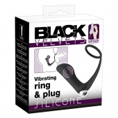 Черное эрекционное кольцо с анальной вибропробкой Vibrating Ring   Plug - Orion - в Хабаровске купить с доставкой