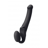 Черный безремневой вибрострапон Silicone Bendable Strap-On M - Strap-on-me - купить с доставкой в Хабаровске