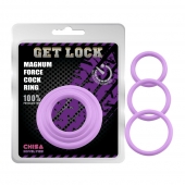 Набор из 3 сиреневых эрекционных колец Magnum Force Cock Ring - Chisa - в Хабаровске купить с доставкой