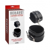 Черные оковы на ноги Obey Me Leather Ankle Cuffs - Chisa - купить с доставкой в Хабаровске