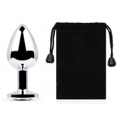 Серебристая анальная пробка с прозрачным стразом - 7,2 см. - Anal Jewelry Plug - купить с доставкой в Хабаровске